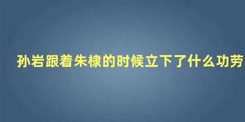 孙岩跟着朱棣的时候立下了什么功劳