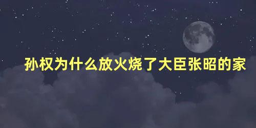 孙权为什么放火烧了大臣张昭的家