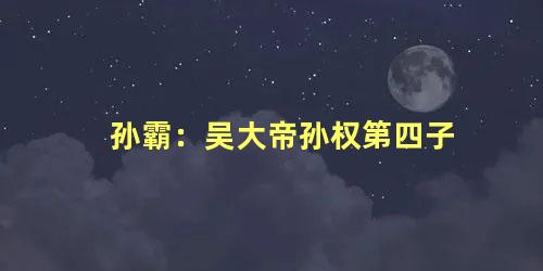 孙霸：吴大帝孙权第四子