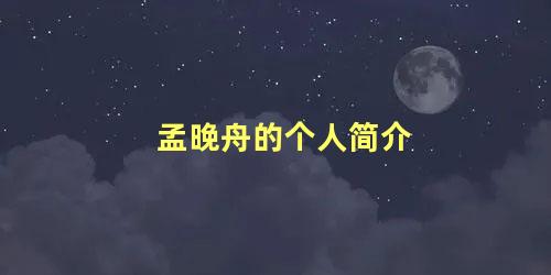 孟晚舟的个人简介