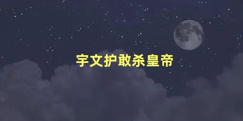 宇文护敢杀皇帝