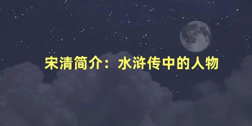 宋清简介：水浒传中的人物