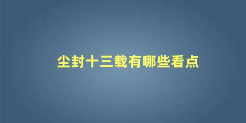 尘封十三载有哪些看点