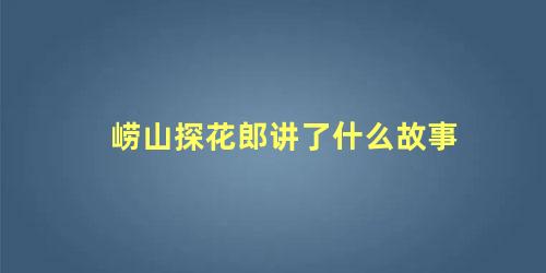 崂山探花郎讲了什么故事