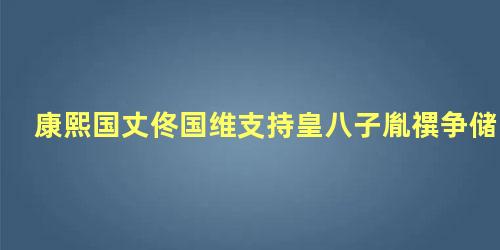 康熙国丈佟国维支持皇八子胤禩争储