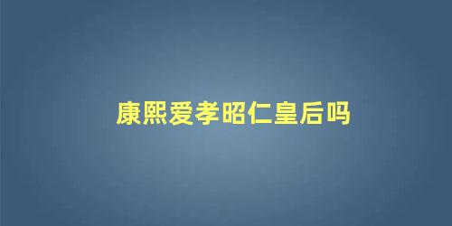 康熙爱孝昭仁皇后吗