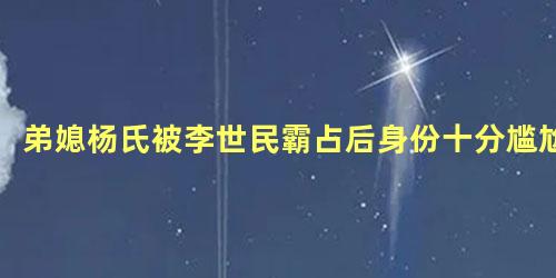 弟媳杨氏被李世民霸占后身份十分尴尬