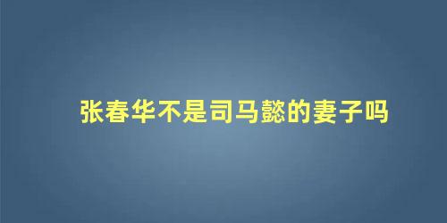 张春华不是司马懿的妻子吗