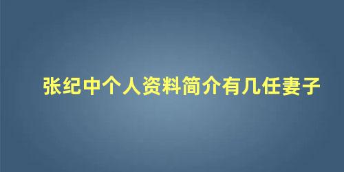 张纪中个人资料简介有几任妻子