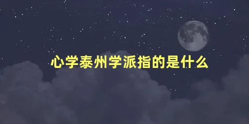 心学泰州学派指的是什么