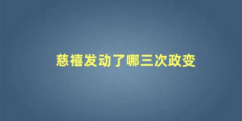 慈禧发动了哪三次政变