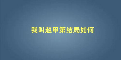 我叫赵甲第结局如何