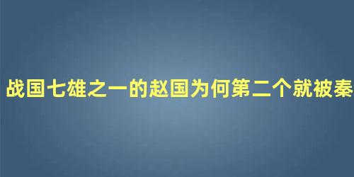 战国七雄之一的赵国为何第二个就被秦灭了呢