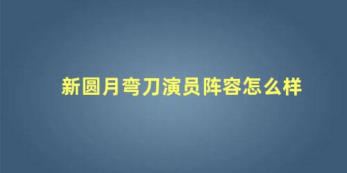 新圆月弯刀演员阵容怎么样