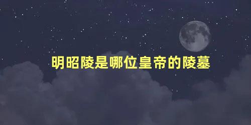 明昭陵是哪位皇帝的陵墓