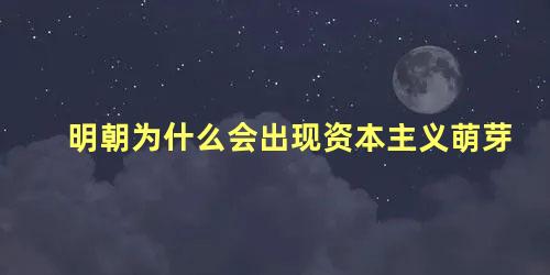 明朝为什么会出现资本主义萌芽