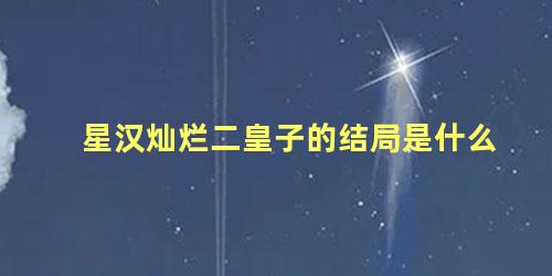 星汉灿烂二皇子的结局是什么