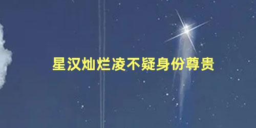 星汉灿烂凌不疑身份尊贵