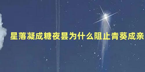 星落凝成糖夜昙为什么阻止青葵成亲