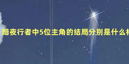 暗夜行者中5位主角的结局分别是什么样的