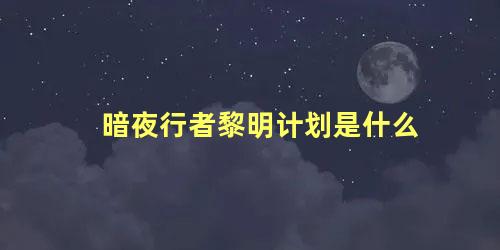 暗夜行者黎明计划是什么