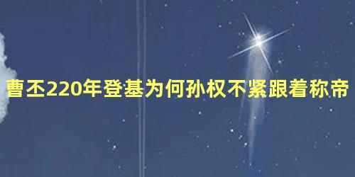 曹丕220年登基为何孙权不紧跟着称帝