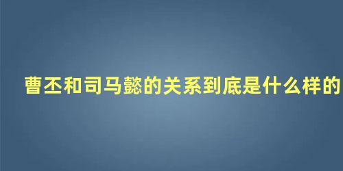 曹丕和司马懿的关系到底是什么样的