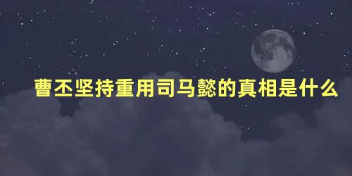 曹丕坚持重用司马懿的真相是什么