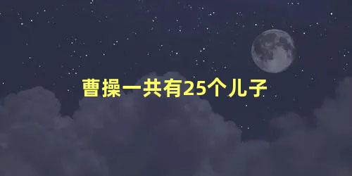 曹操一共有25个儿子