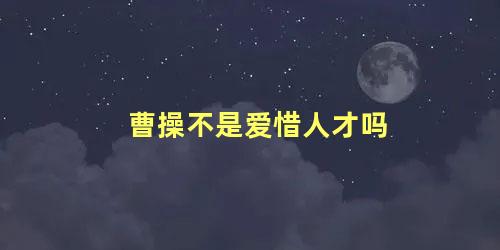 曹操不是爱惜人才吗