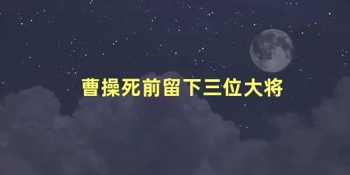 曹操死前留下三位大将