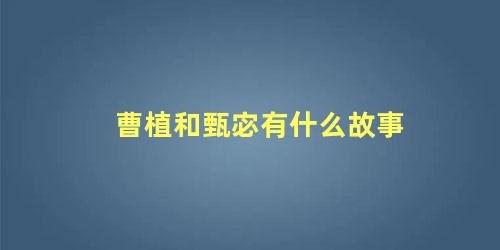 曹植和甄宓有什么故事