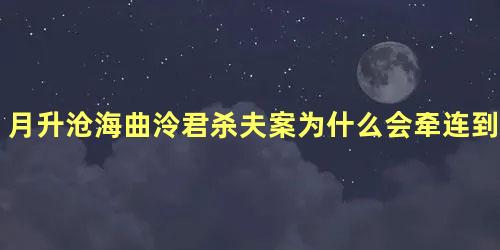 月升沧海曲泠君杀夫案为什么会牵连到太子