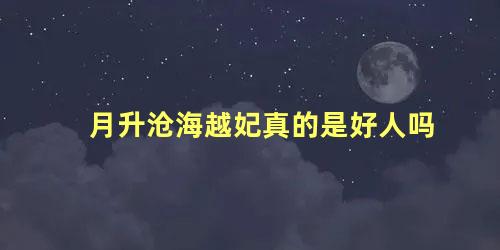 月升沧海越妃真的是好人吗