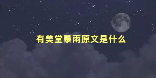 有美堂暴雨原文是什么