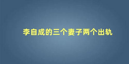 李自成的三个妻子两个出轨