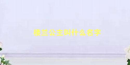 楼兰公主叫什么名字