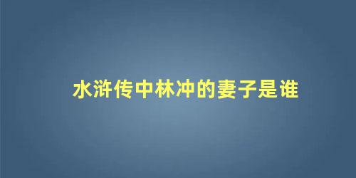 水浒传中林冲的妻子是谁