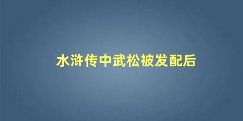 水浒传中武松被发配后