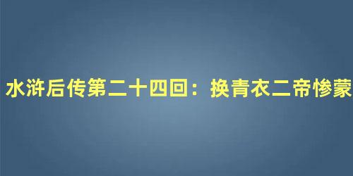 水浒后传第二十四回：换青衣二帝惨蒙尘