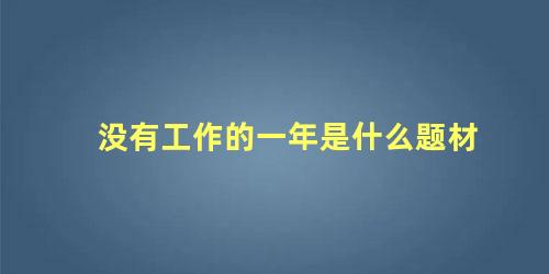 没有工作的一年是什么题材