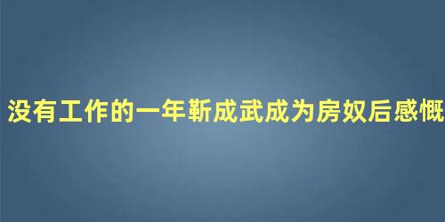 没有工作的一年靳成武成为房奴后感慨了什么话