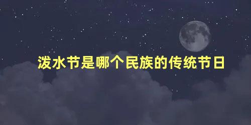 泼水节是哪个民族的传统节日