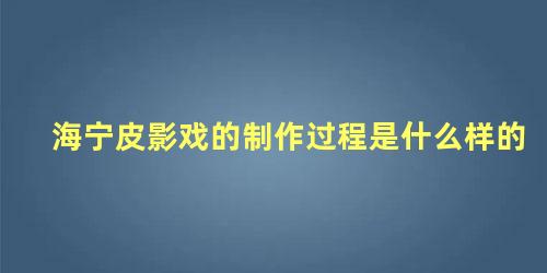 海宁皮影戏的制作过程是什么样的