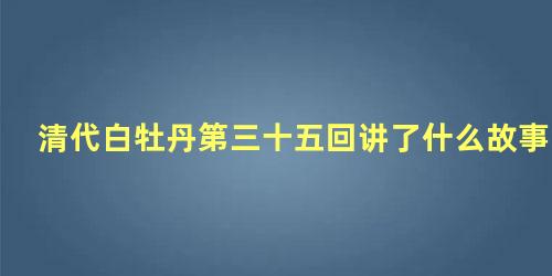 清代白牡丹第三十五回讲了什么故事