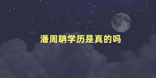 潘周聃学历是真的吗