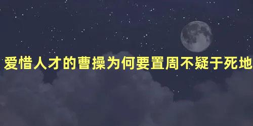 爱惜人才的曹操为何要置周不疑于死地呢