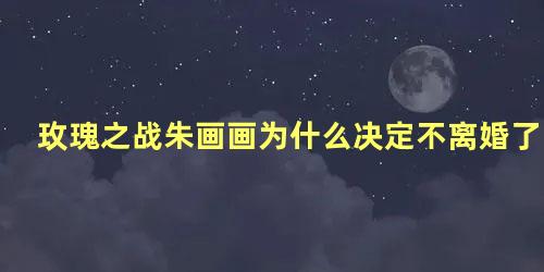 玫瑰之战朱画画为什么决定不离婚了