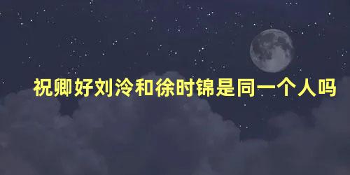 祝卿好刘泠和徐时锦是同一个人吗