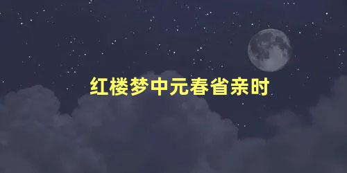 红楼梦中元春省亲时